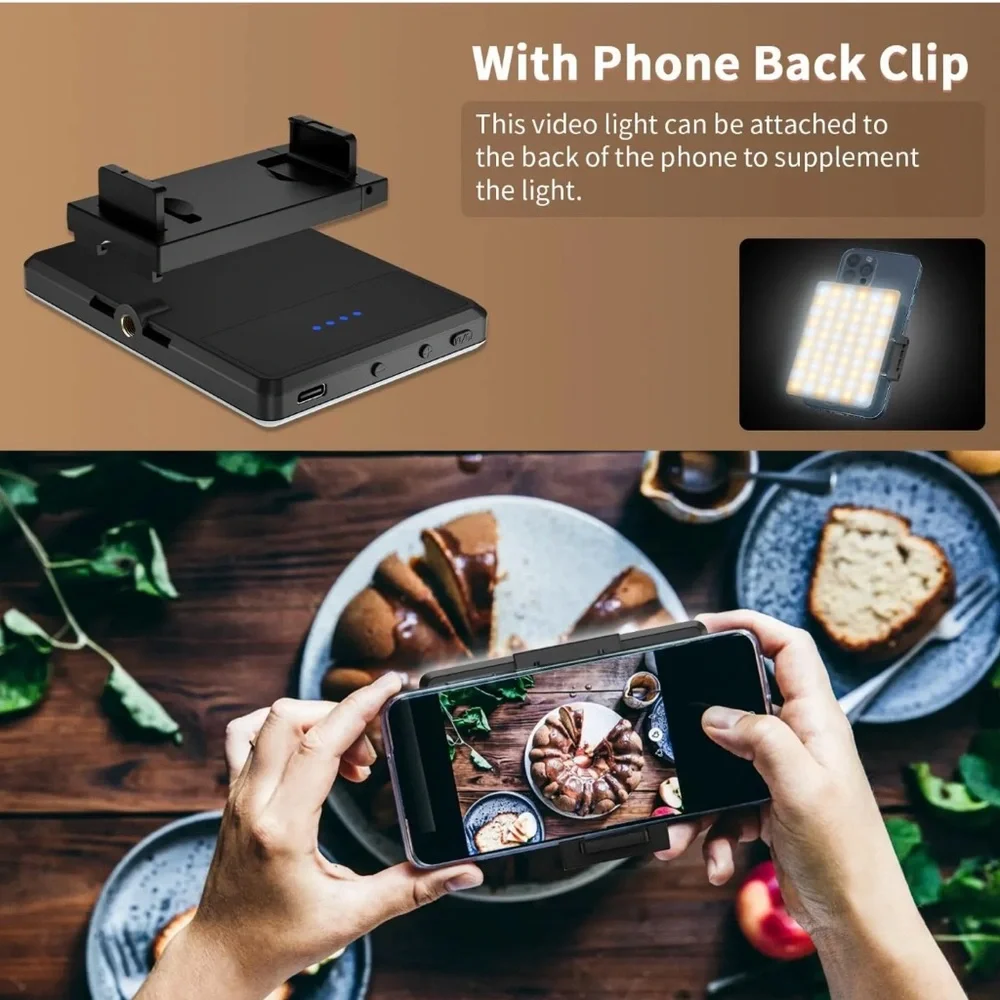 NWT Portable LED Selfie Light with Front & Back Phone Clip